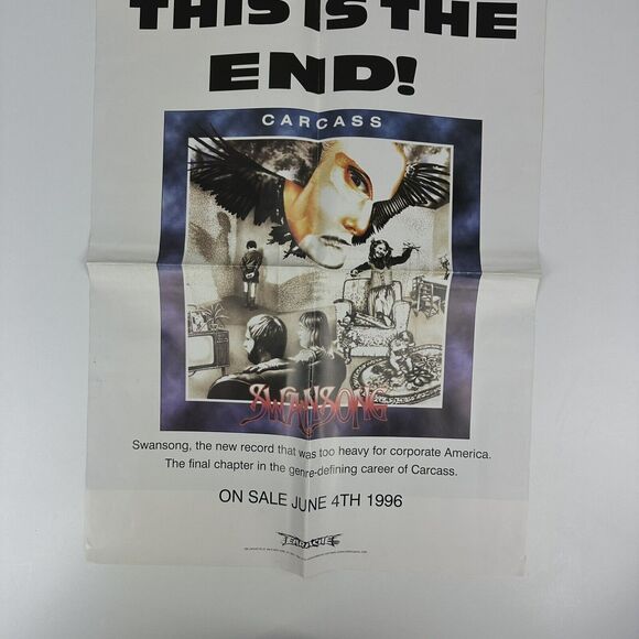 1996 Napalm Death Cursed Tour & Carcass Swansong Double Sided Promo Poster VTG - Picture 7 of 7